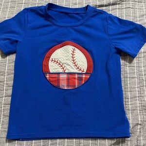Kids Blue Baseball Graphic Tee